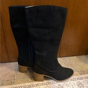 LC Lauren Conrad Black Suede Knee-High Boots